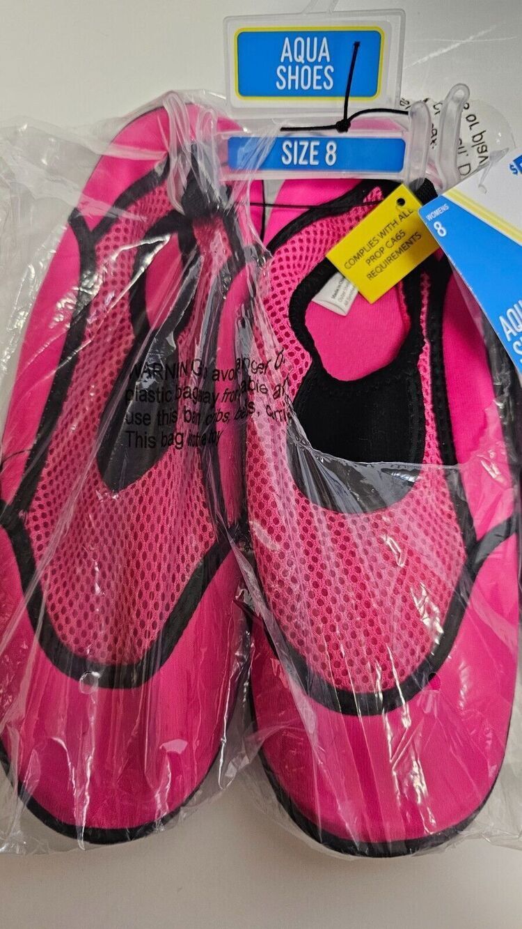 Unisex Water Shoes, Elastic Mesh and Rubber Soles, swim fish catch crawdads Sz 8